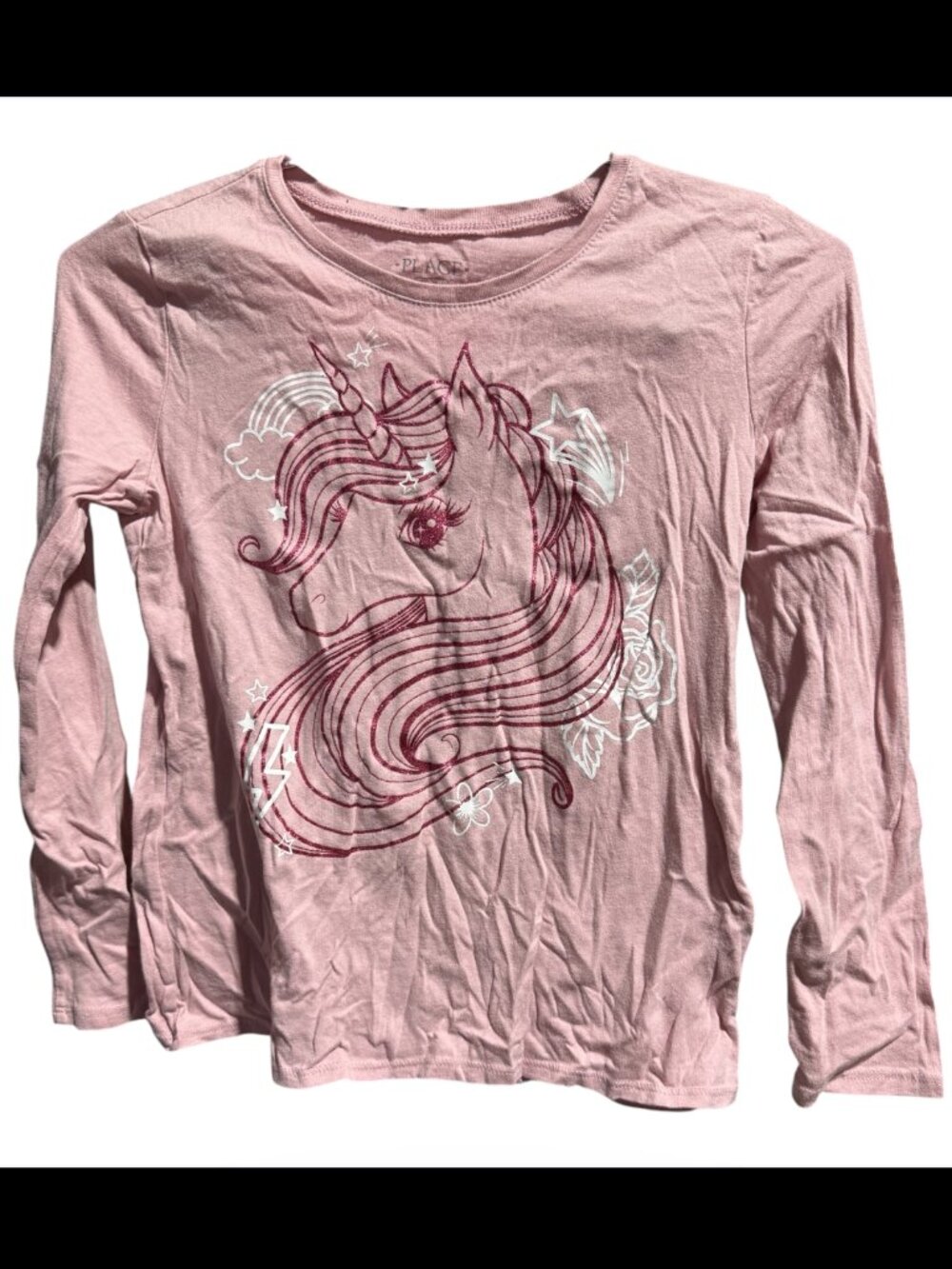 Children's Place Girl's L 10/12 Unicorn Long Sleeve Shirt